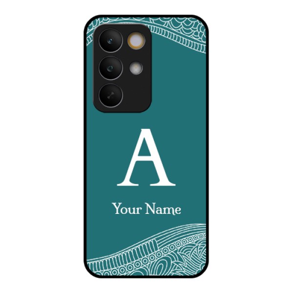 Realme C85 5G Custom Glass Phone Case - Line Art Pattern With Custom Name Design Realme C85 5G Custom Glass Phone Case - Line Art Pattern With Custom Name Design