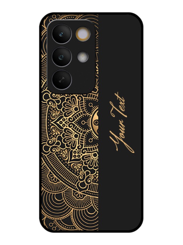 Custom Realme C85 5G Custom Glass Phone Case - Mandala Art With Custom Text Design