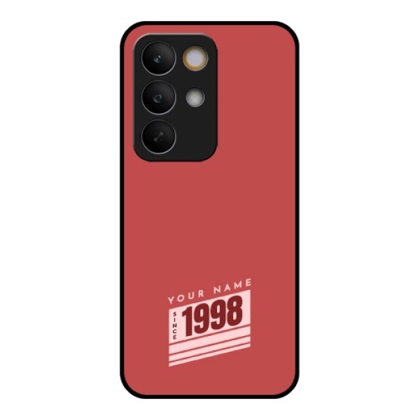 Realme C85 5G Custom Glass Phone Case - Red Custom Year Of Birth Design Realme C85 5G Custom Glass Phone Case - Red Custom Year Of Birth Design