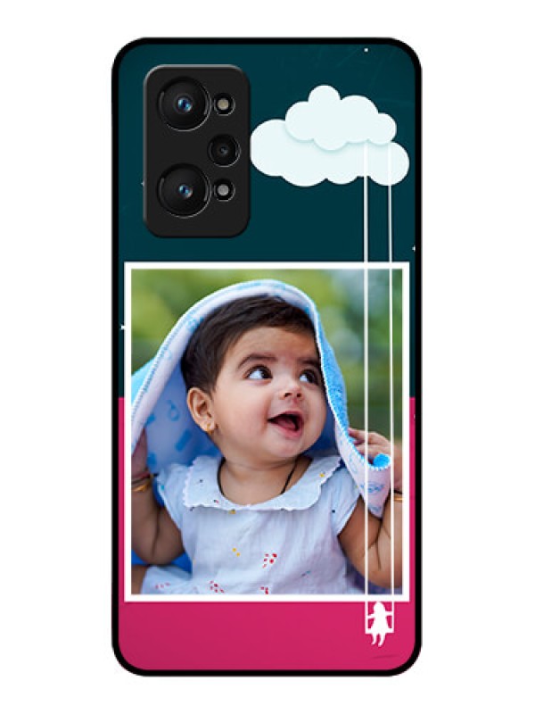 Custom Realme GT 2 Custom Glass Phone Case - Cute Girl with Cloud Design