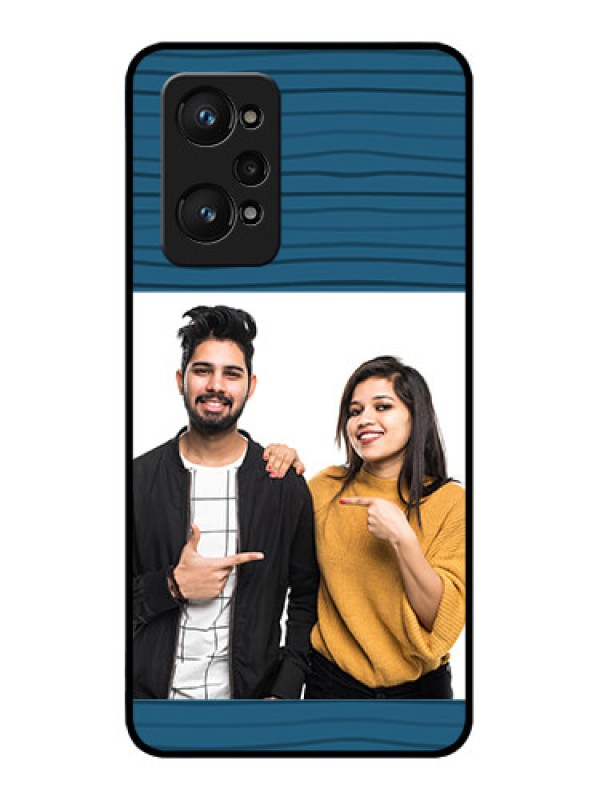 Custom Realme GT 2 Custom Glass Phone Case - Blue Pattern Cover Design