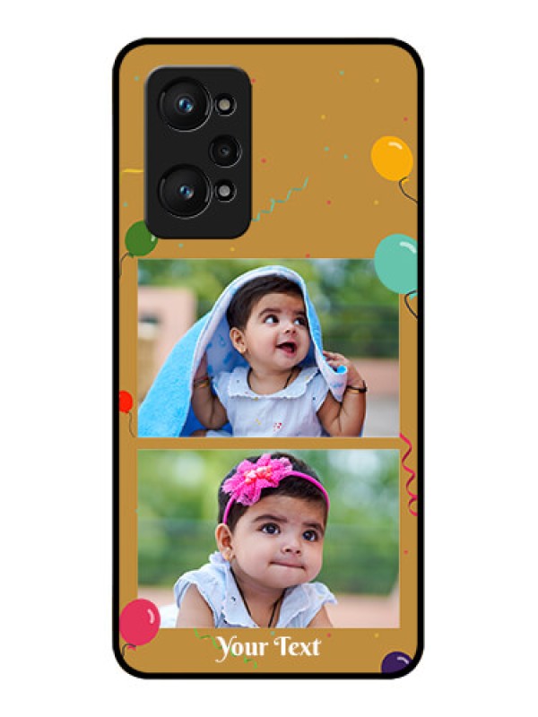 Custom Realme GT 2 Personalized Glass Phone Case - Image Holder with Birthday Celebrations Design
