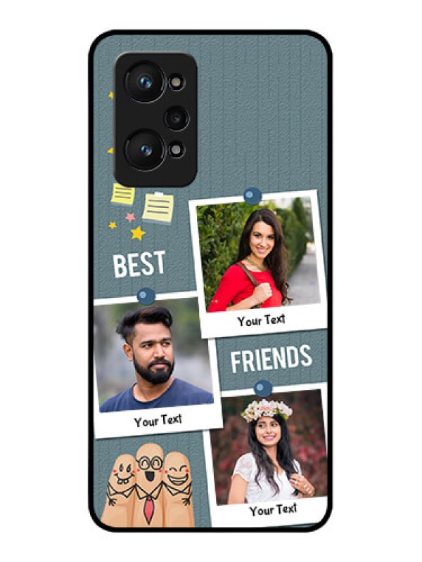 Custom Realme GT 2 Personalized Glass Phone Case - Sticky Frames and Friendship Design