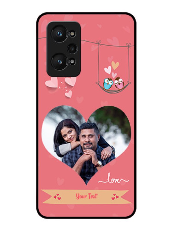 Custom Realme GT 2 Personalized Glass Phone Case - Peach Color Love Design