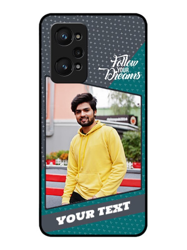 Custom Realme GT 2 Personalized Glass Phone Case - Background Pattern Design with Quote