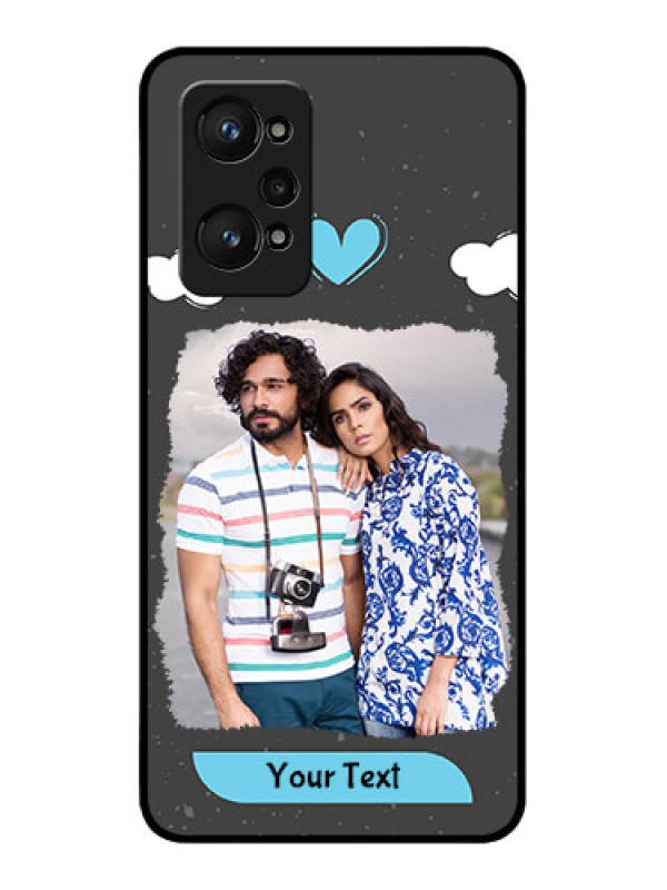Custom Realme GT 2 Custom Glass Phone Case - Splashes with love doodles Design