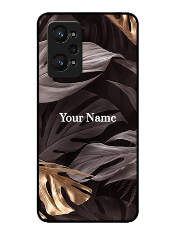 Custom Realme GT 2 Personalised Glass Phone Case - Wild Leaves digital paint Design