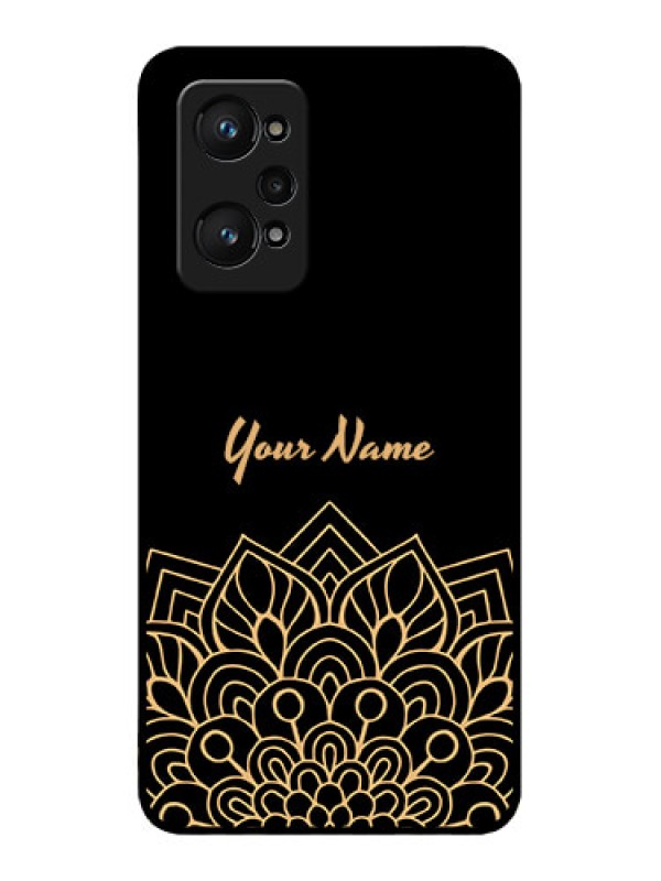 Custom Realme GT 2 Custom Glass Phone Case - Golden mandala Design