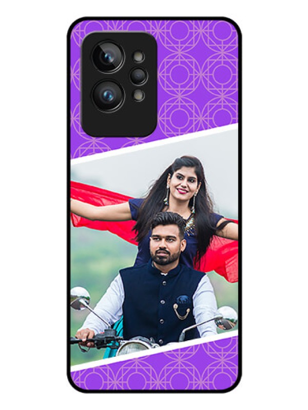 Custom Realme GT 2 Pro Custom Glass Phone Case - Violet Pattern Design