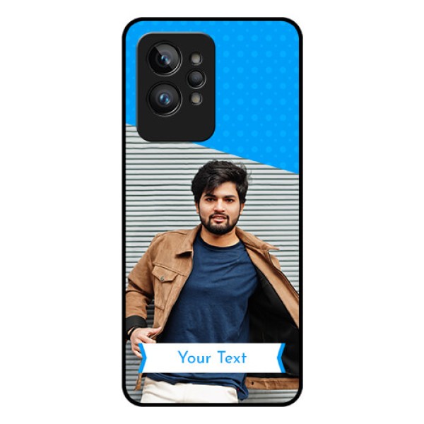 Realme GT 2 Pro Photo Printing on Glass Case - Simple Blue Color Design Realme GT 2 Pro Photo Printing on Glass Case - Simple Blue Color Design