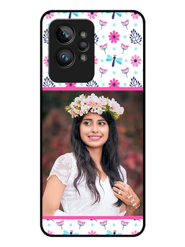 Custom Realme GT 2 Pro Photo Printing on Glass Case - Colorful Flower Design
