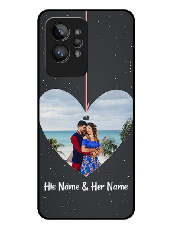 Custom Realme GT 2 Pro Custom Glass Phone Case - Hanging Heart Design