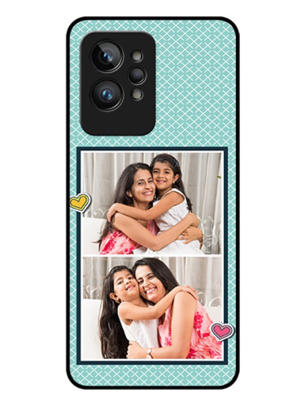 Custom Realme GT 2 Pro Custom Glass Phone Case - 2 Image Holder with Pattern Design