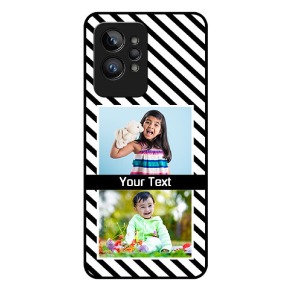 Realme GT 2 Pro Photo Printing on Glass Case - Black And White Stripes Design Realme GT 2 Pro Photo Printing on Glass Case - Black And White Stripes Design