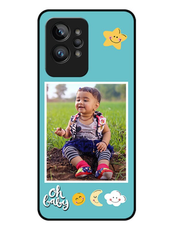 Custom Realme GT 2 Pro Personalized Glass Phone Case - Smiley Kids Stars Design
