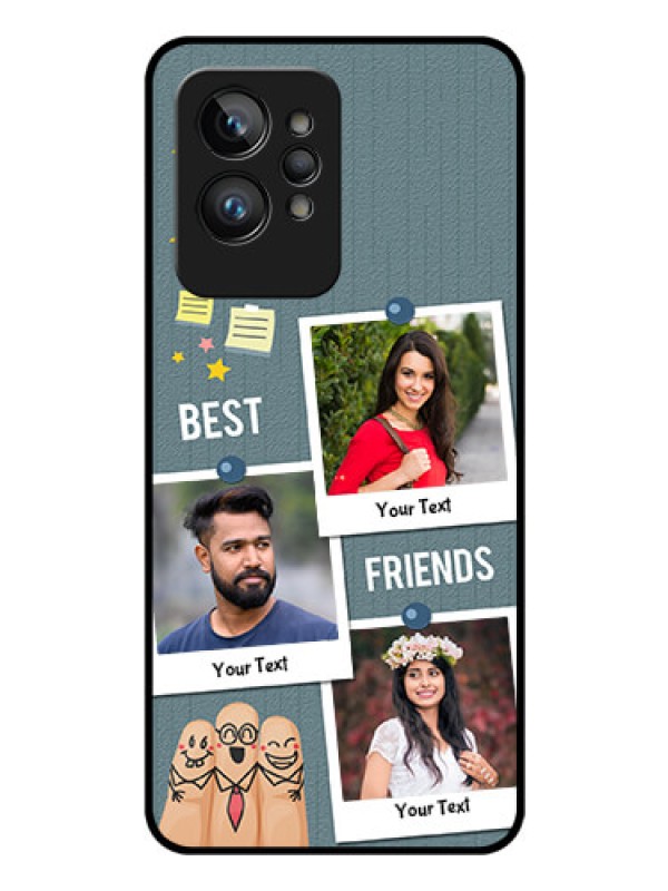 Custom Realme GT 2 Pro Personalized Glass Phone Case - Sticky Frames and Friendship Design