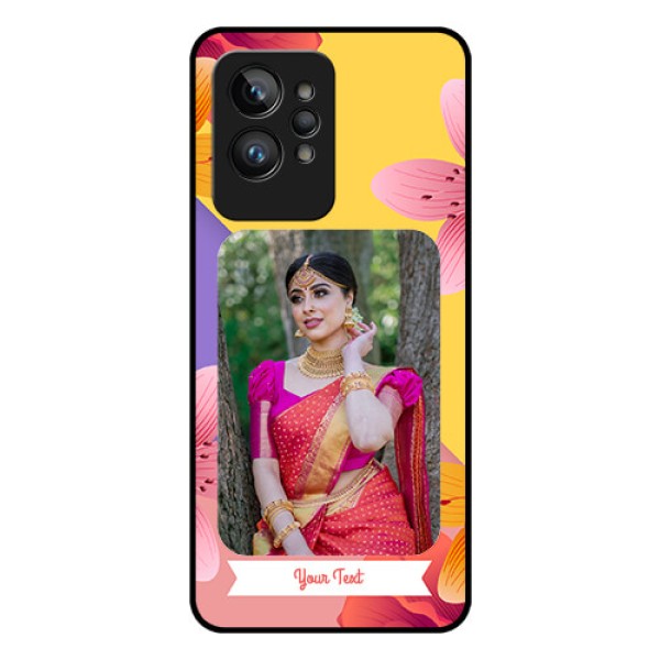 Realme GT 2 Pro Custom Glass Mobile Case - 3 Image With Vintage Floral Design Realme GT 2 Pro Custom Glass Mobile Case - 3 Image With Vintage Floral Design