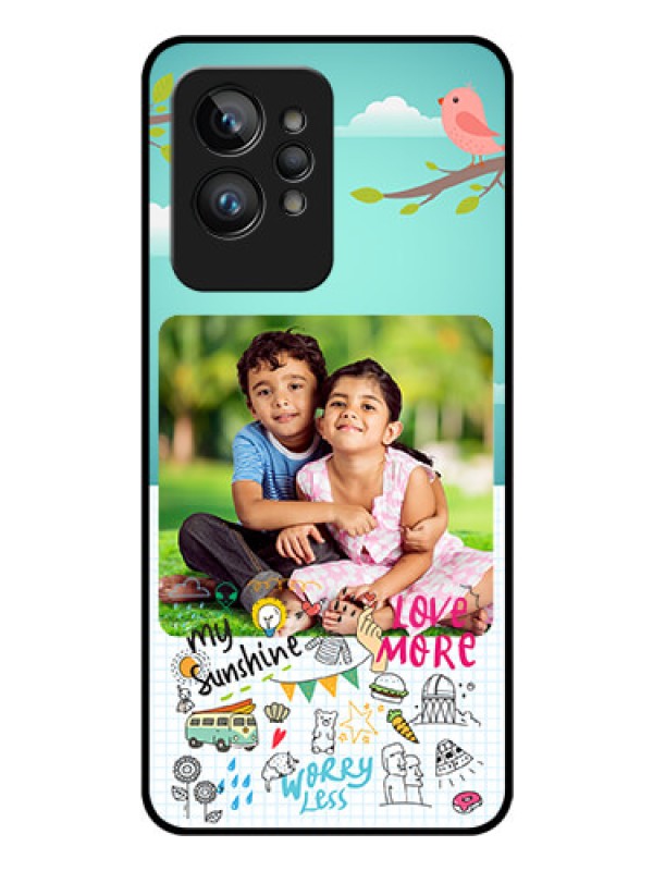 Custom Realme GT 2 Pro Photo Printing on Glass Case - Doodle love Design