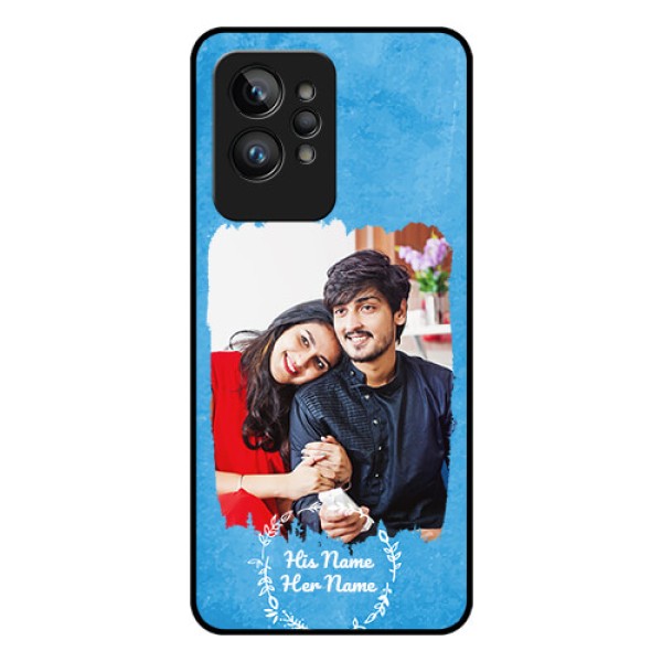 Realme Gt 2 Pro 5G Custom Glass Phone Case - Blue Color Vintage Design Realme Gt 2 Pro 5G Custom Glass Phone Case - Blue Color Vintage Design