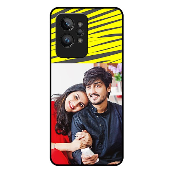 Realme GT 2 Pro Photo Printing on Glass Case - Yellow Abstract Design