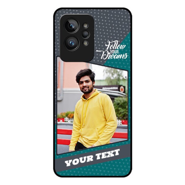 Realme GT 2 Pro Personalized Glass Phone Case - Background Pattern Design with Quote Realme GT 2 Pro Personalized Glass Phone Case - Background Pattern Design with Quote