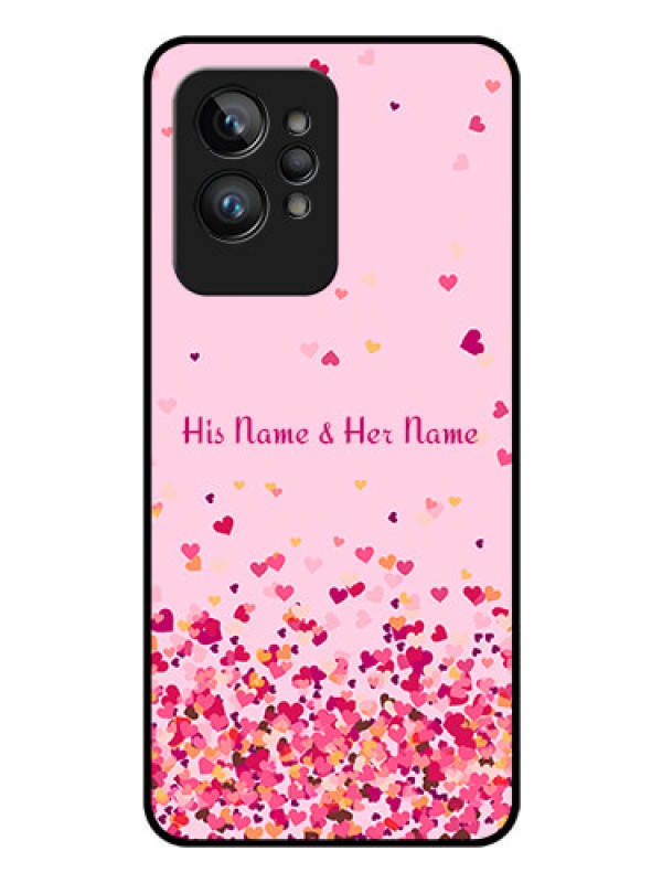 Custom Realme Gt 2 Pro 5G Photo Printing on Glass Case - Floating Hearts Design