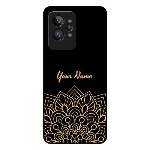 Realme Gt 2 Pro 5G Custom Glass Phone Case - Golden mandala Design