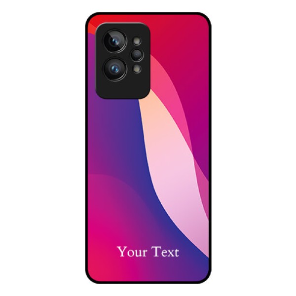 Realme Gt 2 Pro 5G Personalized Glass Phone Case - Digital abstract Overlap Design