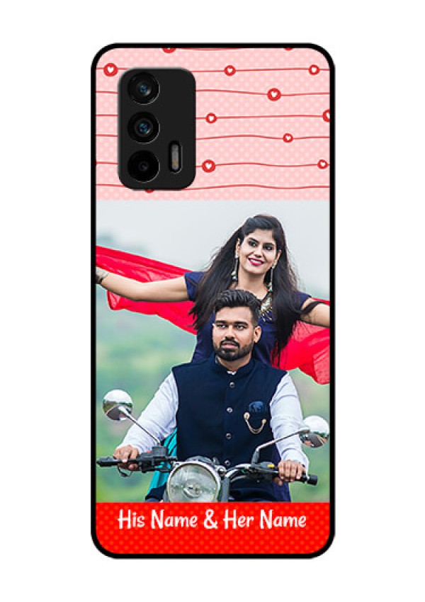 Realme GT 5G Personalized Glass Phone Case - Red Pattern Case Design