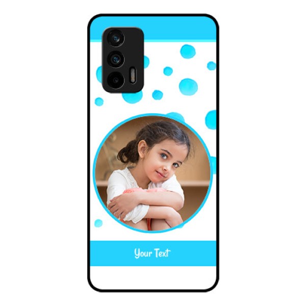 Realme GT 5G Photo Printing on Glass Case - Blue Bubbles Pattern Design Realme GT 5G Photo Printing on Glass Case - Blue Bubbles Pattern Design