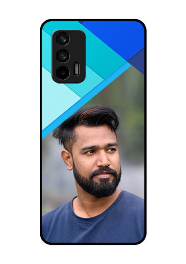 Realme GT 5G Custom Glass Phone Case - Blue Pattern Design