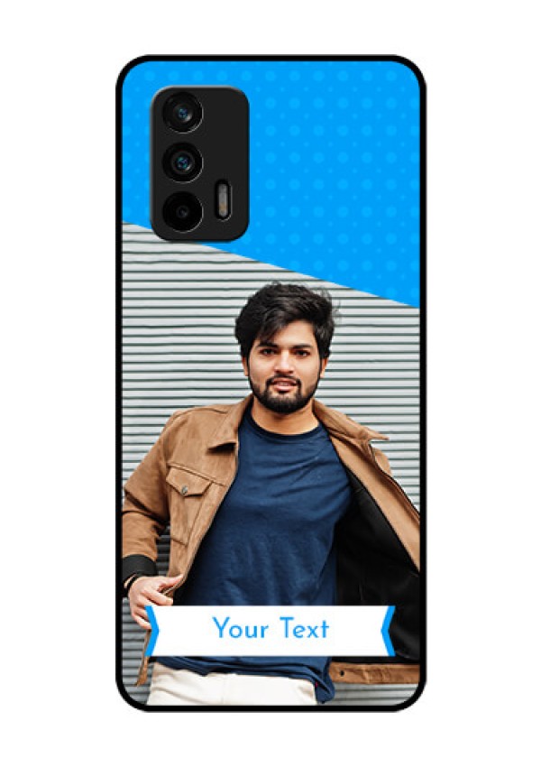 Realme GT 5G Photo Printing on Glass Case - Simple Blue Color Design