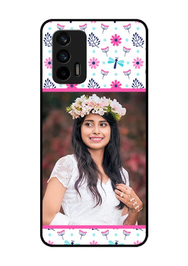 Realme GT 5G Photo Printing on Glass Case - Colorful Flower Design
