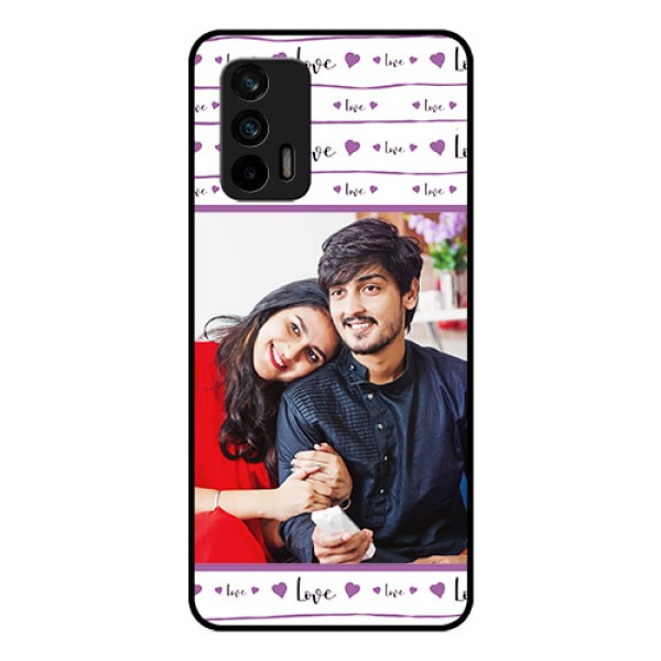 Realme GT 5G Custom Glass Mobile Case - Couples Heart Design