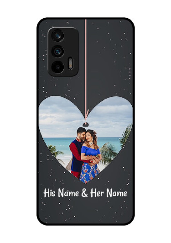 Realme GT 5G Custom Glass Phone Case - Hanging Heart Design