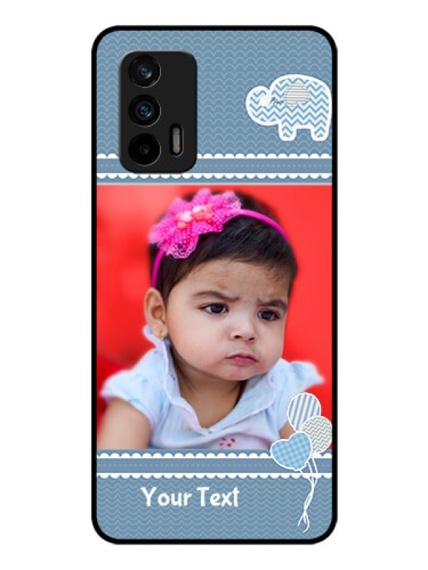 Custom Realme GT 5G Photo Printing on Glass Case - with Kids Pattern Design