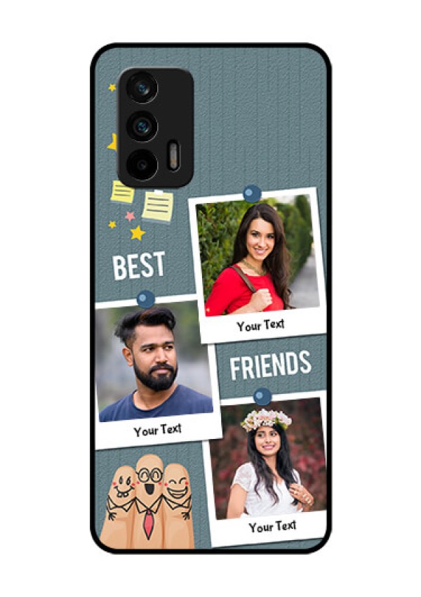 Realme GT 5G Personalized Glass Phone Case - Sticky Frames and Friendship Design