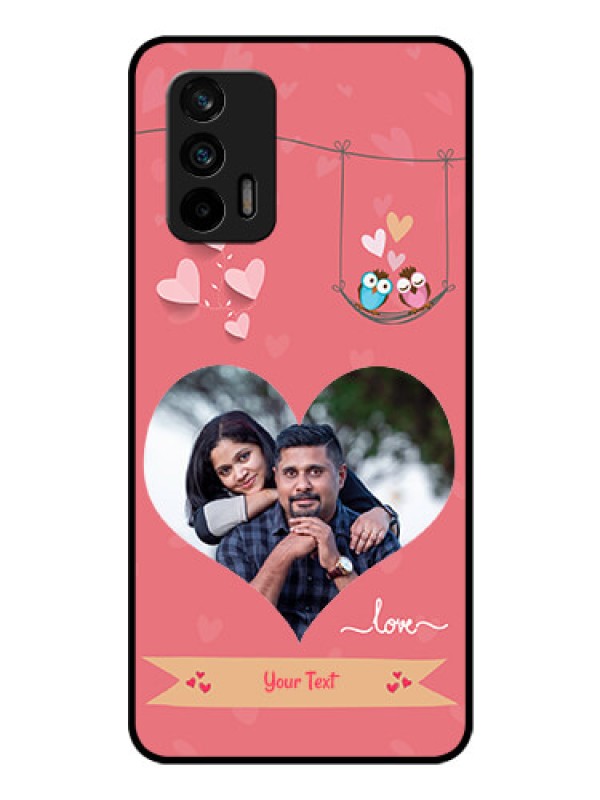 Custom Realme GT 5G Personalized Glass Phone Case - Peach Color Love Design 