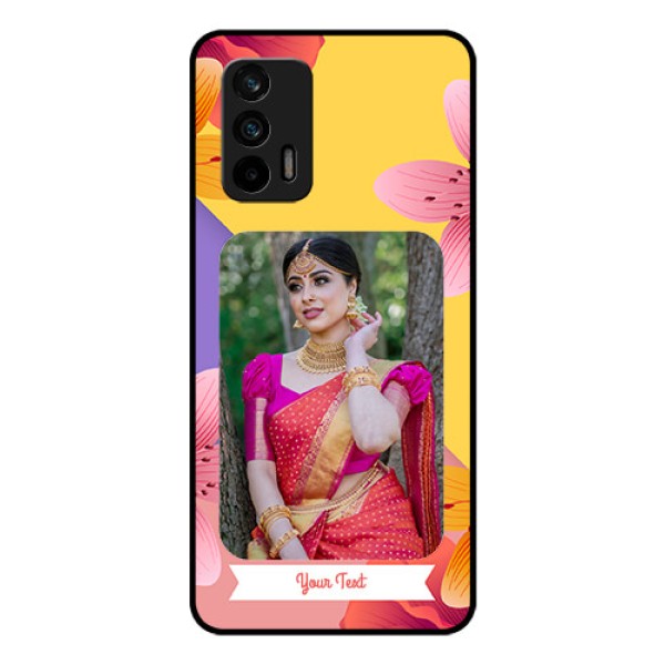 Realme GT 5G Custom Glass Mobile Case - 3 Image With Vintage Floral Design Realme GT 5G Custom Glass Mobile Case - 3 Image With Vintage Floral Design