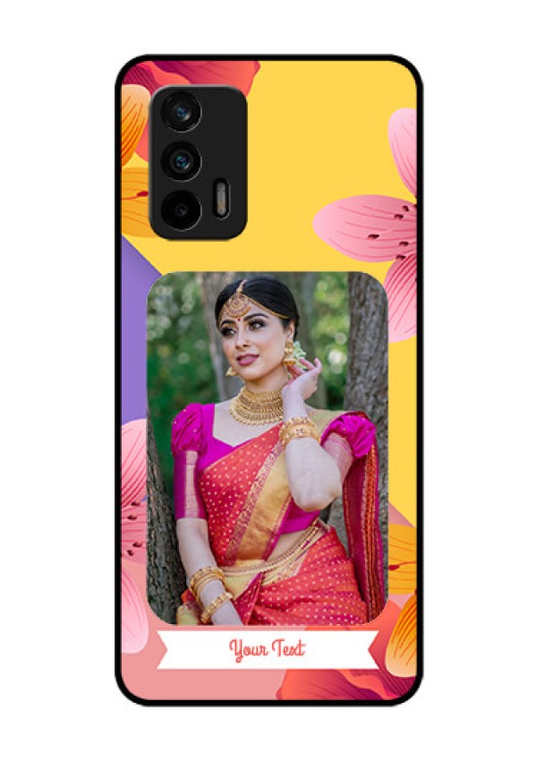 Realme GT 5G Custom Glass Mobile Case - 3 Image With Vintage Floral Design