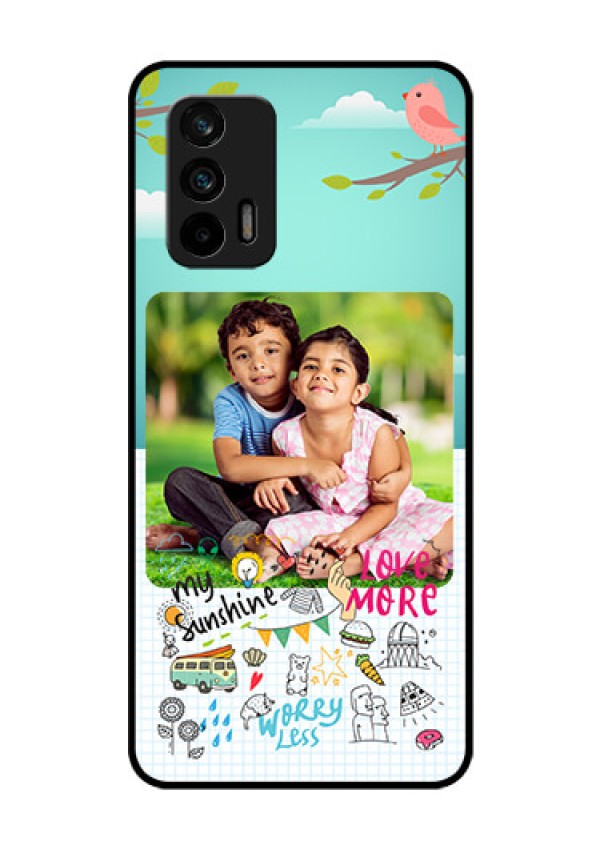 Realme GT 5G Photo Printing on Glass Case - Doodle love Design
