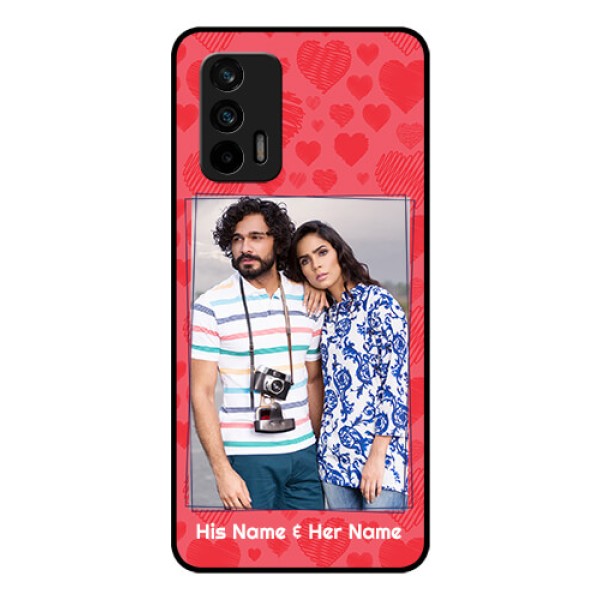 Realme GT 5G Photo Printing on Glass Case - with Red Heart Symbols Design Realme GT 5G Photo Printing on Glass Case - with Red Heart Symbols Design