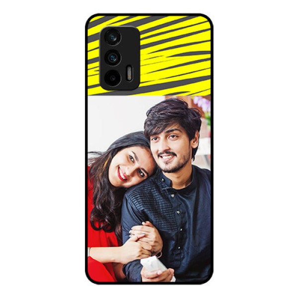 Realme GT 5G Photo Printing on Glass Case - Yellow Abstract Design