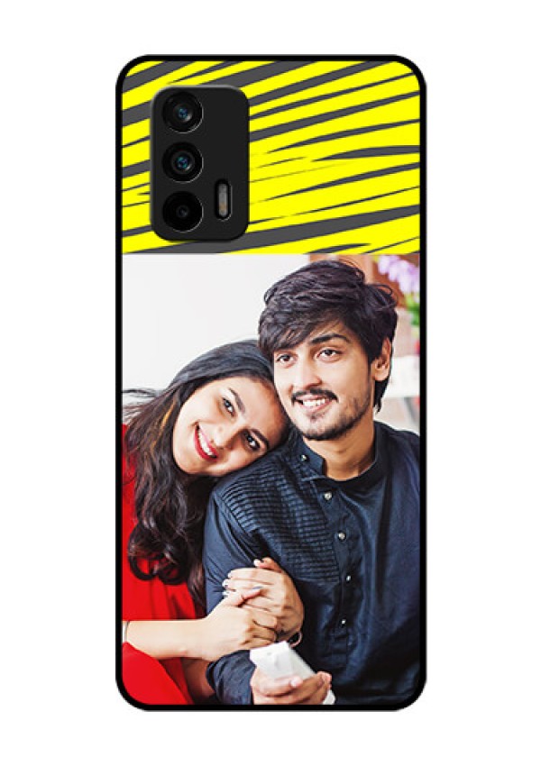 Realme GT 5G Photo Printing on Glass Case - Yellow Abstract Design