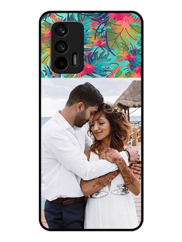 Custom Realme GT 5G Photo Printing on Glass Case - Watercolor Floral Design