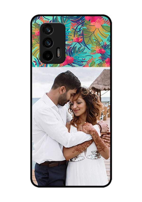 Realme GT 5G Photo Printing on Glass Case - Watercolor Floral Design