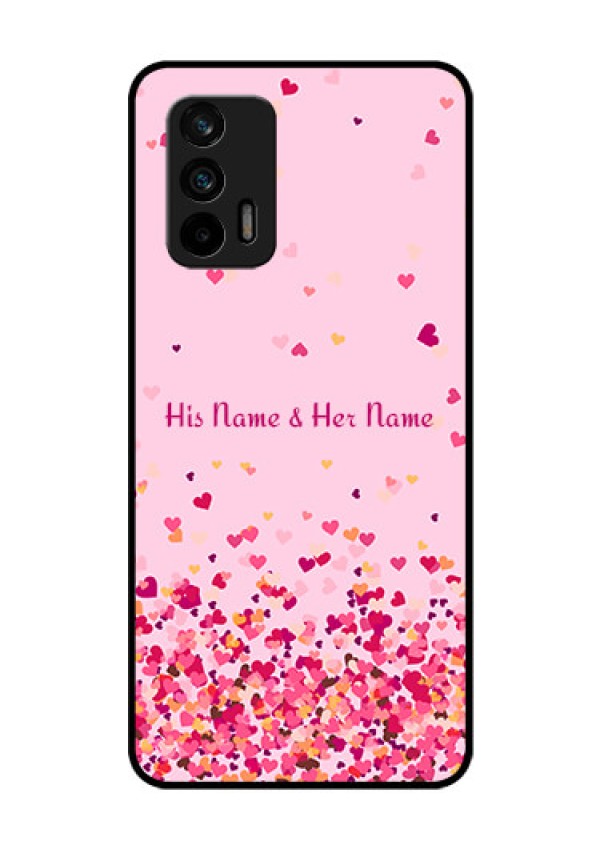 Realme Gt 5G Photo Printing on Glass Case - Floating Hearts Design