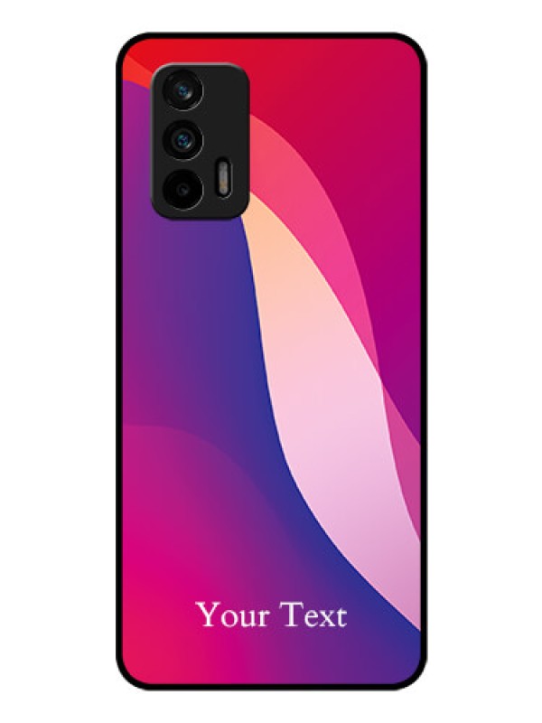 Custom Realme Gt 5G Personalized Glass Phone Case - Digital abstract Overlap Design