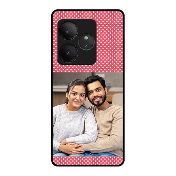 Realme GT 6 Custom Glass Phone CaseWhite Dotted Design