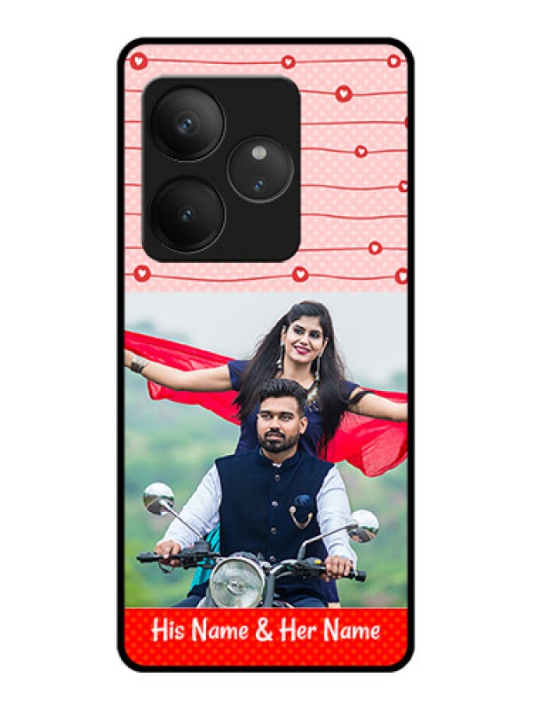 Custom Realme GT 6 Custom Glass Phone CaseRed Pattern Case Design